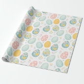 Pastel Easter Eggs Floral Pattern - Cute Spring Cadeaupapier (Uitgerold)