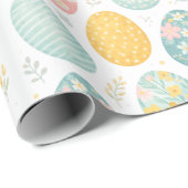 Pastel Easter Eggs Floral Pattern - Cute Spring Cadeaupapier (Rol Hoek)