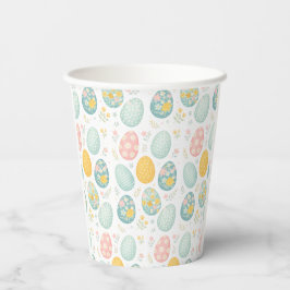 Pastel Easter Eggs Floral Pattern - Cute Spring  Papieren Bekers