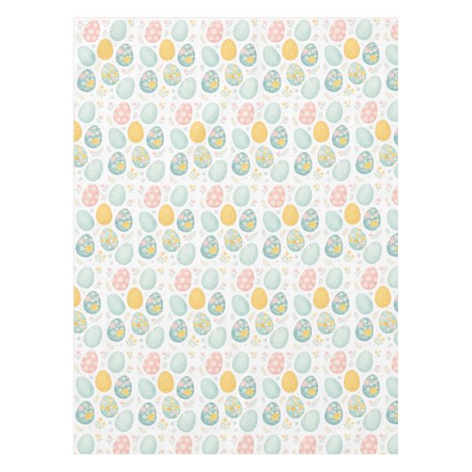 Pastel Easter Eggs Floral Pattern - Cute Spring  Tafelkleed (Voorkant)