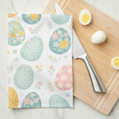Pastel Easter Eggs Floral Pattern - Cute Spring  Theedoek (Quarter Fold)