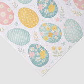 Pastel Easter Eggs Floral Pattern - Cute Spring  Tissuepapier (Detail)