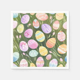 Pastel Easter Eggs | Prachtige lente Waterverf Servet