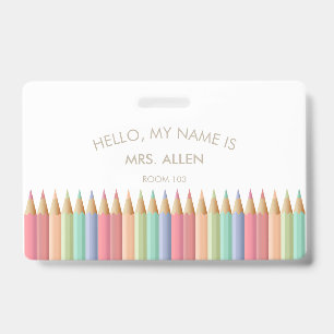 Pastel Educator ID-badge voor docenten Badge