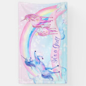 Pastel Eenhoorn Baby shower Banner (Verticaal)