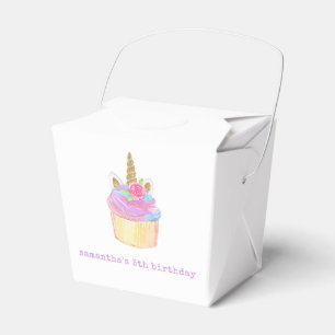 pastel eenhoorn cupcake roze Paarse verjaardag Bedankdoosjes