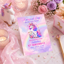 Pastel Eenhoorn Cute Magische Meisjes Verjaardagsu
