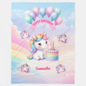 Pastel Eenhoorn Deken Meisje 1e Verjaardag Gift (Voorkant)