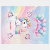 Pastel Eenhoorn Deken Meisje 1e Verjaardag Gift (Voorkant (Horizontaal))