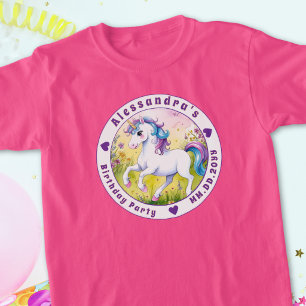 Pastel Eenhoorn Magische Aangepaste Verjaardag T-shirt