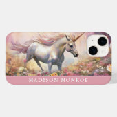 Pastel Eenhoorn met aangepaste naam Case-Mate iPhone Case (Achterkant (horizontaal))