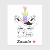  pastel eenhoorn naam sticker (Vel)