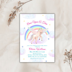 Pastel Eenhoorn Regenboog Sprookje Baby shower Kaart