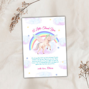 Pastel Eenhoorn Ster Regenboog Sprookje Baby Showe Bedankkaart