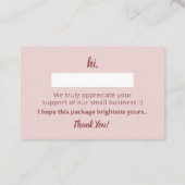 Pastel Elegant & minimaliste Carte de remerciement (Dos)