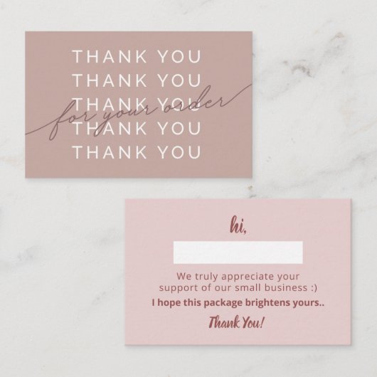 Pastel Elegant & minimaliste Carte de remerciement (Devant / Derrière)