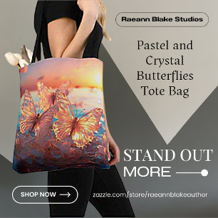 Pastel en Crystal Butterflies Canvas tas