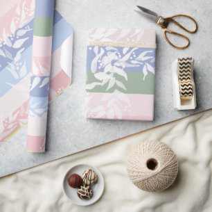 Pastel en fris heldere waterverf kranspatroon cadeaupapier