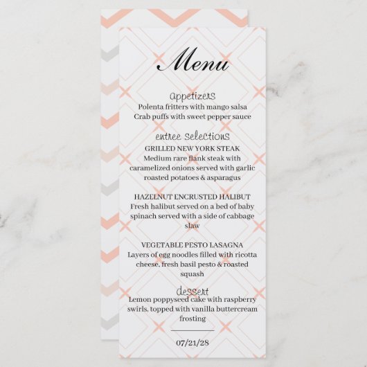 Pastel en geometrische vormgeving menu (Voorkant / Achterkant)