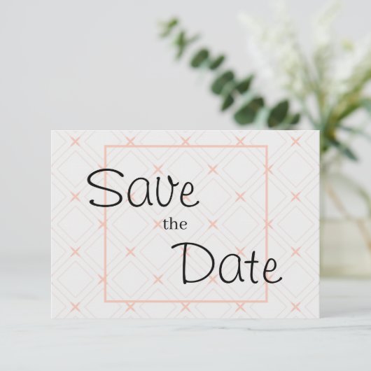 Pastel en geometrische vormgeving save the date (Staand voorkant)