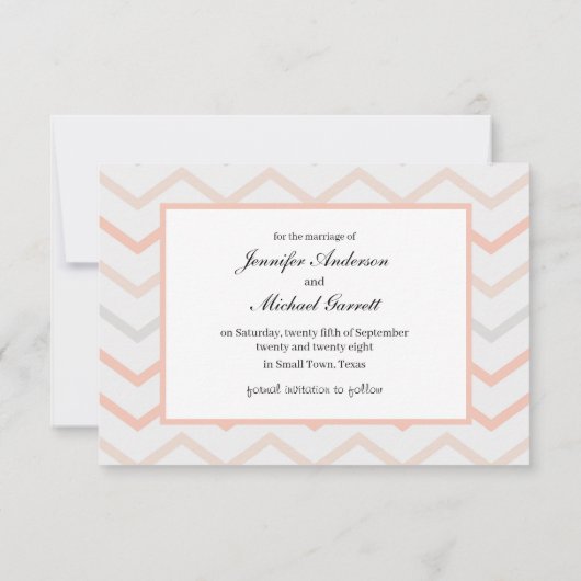 Pastel en geometrische vormgeving save the date (Achterkant)