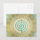 Pastel en Gold Choku Rei-symbool in Mandala Briefkaart (Voorkant / Achterkant)