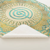 Pastel en Gold Choku Rei-symbool in Mandala Sherpa Deken (3/4)