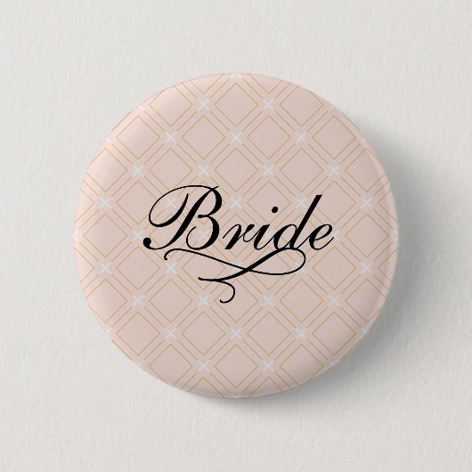 Pastel en goudgeometrische bride ronde button 5,7 cm (Voorkant)