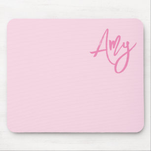 Pastel en Roze Kwast Script Naam Muismat