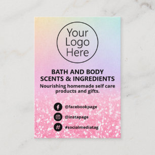 Pastel en roze Logo van de Lijst van de Ingrediën Visitekaartje