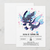 Pastel Enchanted Dragon 1e verjaardag Kaart (Voorkant / Achterkant)