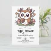 Pastel Enchanted Owl Baby shower Kaart (Staand voorkant)