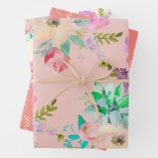 Pastel Engels Tuin Vrijgezellenfeest Inpakpapier Vel (In situ)