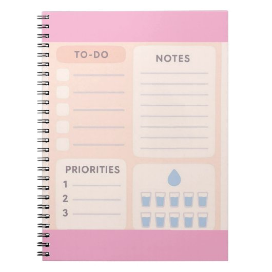 Pastel esthetische dagelijkse planner Notitieboek (Voorkant)