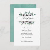 Pastel Eucalyptus Anemone Geometric Baby shower Bedankkaart (Voorkant / Achterkant)