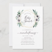 Pastel Eucalyptus Anemone Geometric Baby shower Kaart (Voorkant)