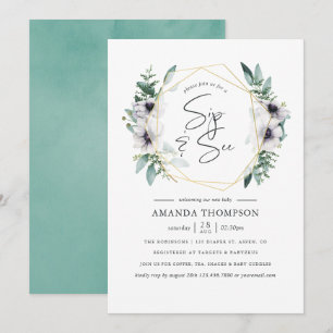 Pastel Eucalyptus Anemone Geometrische Sip en Zie Kaart