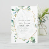 Pastel Eucalyptus Geometric Wedding Couples Shower Kaart (Staand voorkant)