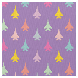 Pastel F-15 Eagle Fighter straalpatroon op Paarse Stof