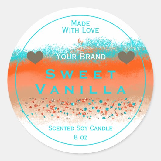 Pastel Fabriqué Avec Amour Produit Étiquette d'emb (Devant)