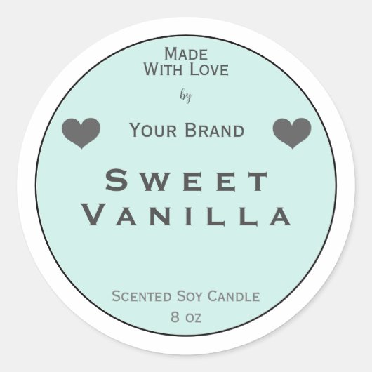 Pastel Fabriqué Avec Amour Produit Étiquette d'emb (Devant)