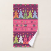 Pastel Fair Isle Kerstmis 1 Bad Handdoek (Handdoek)