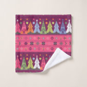 Pastel Fair Isle Kerstmis 1 Bad Handdoek (Wasdoekje)
