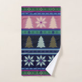 Pastel Fair Isle Kerstmis 2 Bad Handdoek (Handdoek)