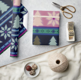 Pastel Fair Isle Kerstmis 2 Cadeaupapier