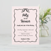 Pastel Faire-part de mariage de finesse Blush (Debout devant)