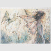 Pastel Fairy Meadow Butterfly & Floral Decoupage Tissuepapier (Voorkant)