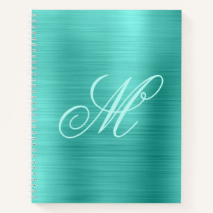 Pastel Fancy Monogram Turquoise Folie Notitieboek