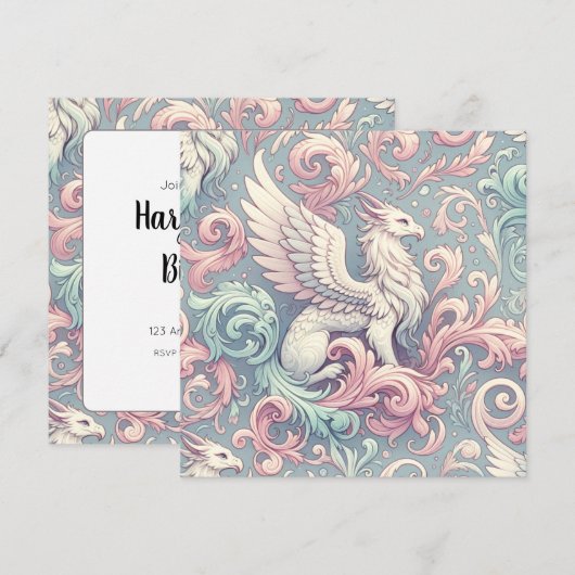 Pastel Fantasy Griffin (Voorkant / Achterkant)
