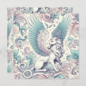 Pastel Fantasy Griffin Kaart (Voorkant / Achterkant)